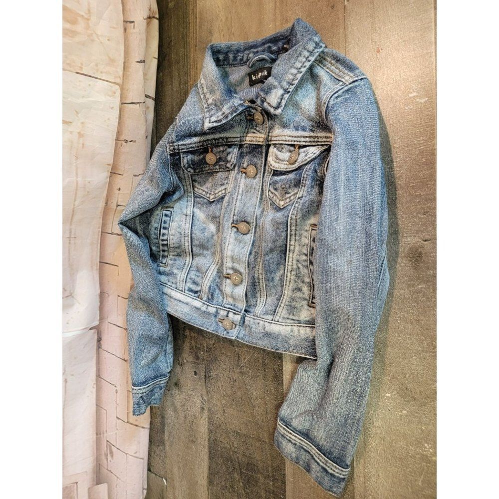 Kidpik youth light wash denim button-up jacket S 7/8